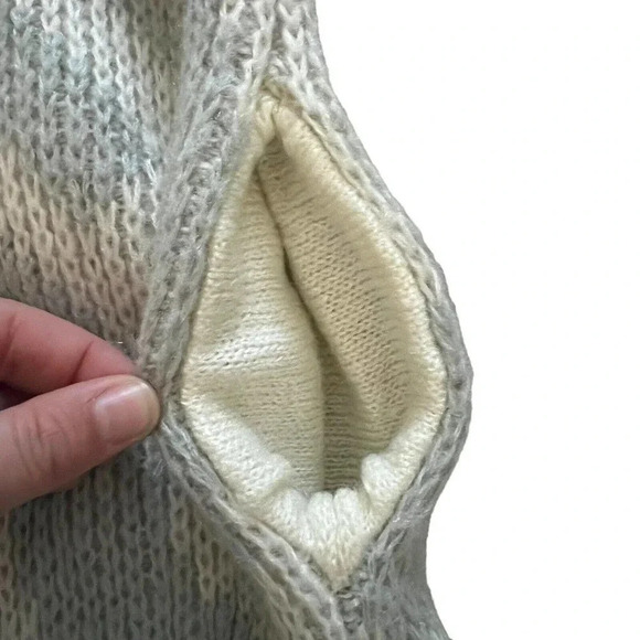 Vintage Patterned Knitted Cardigan Abstract Oversized Chunky Large Sweater Gpa - Picture 8 of 10